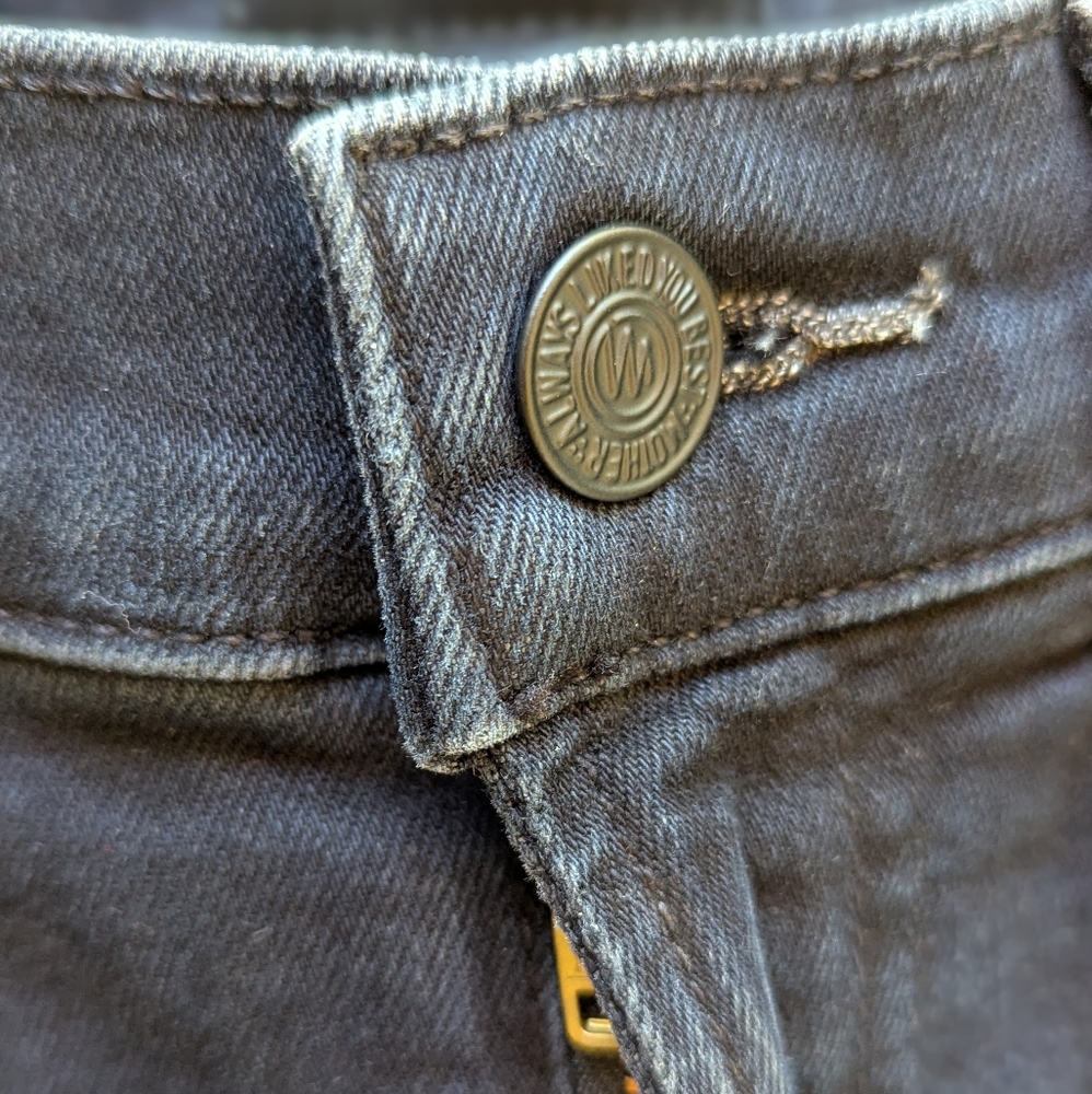 Mother Hustler Fray Jeans Sz‎ 27 Night in Paris Dark Blue Denim Raw Hem Flare - Picture 10 of 14